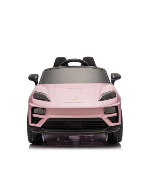 Porsche Macan 12V Ride-On Car for Kids Dual Motor EVA Wheels Leather Seat Parental Remote, Pink