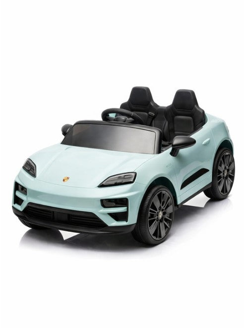 Porsche Macan 12V Ride-On Car for Kids Dual Motor EVA Wheels Leather Seat Parental Remote, Blue الصورة الرئيسية