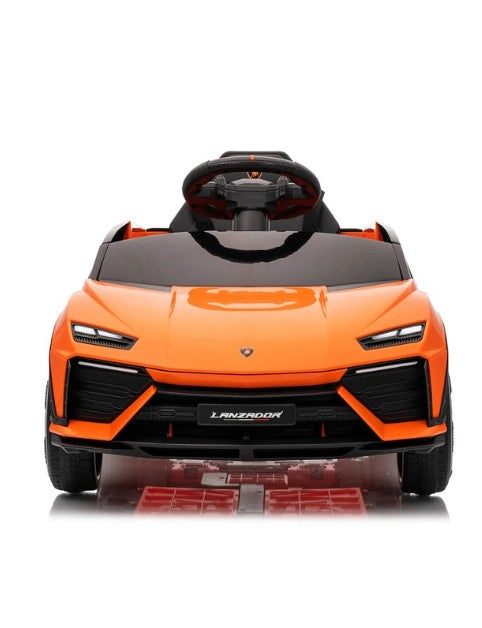 Lamborghini Lanzador Kids Electric Ride-On Car 12V with Leather Seats - Orange