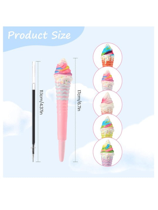 Ice Cream Shaped Gel Pen – Cute 0.5mm صورة ثانوية