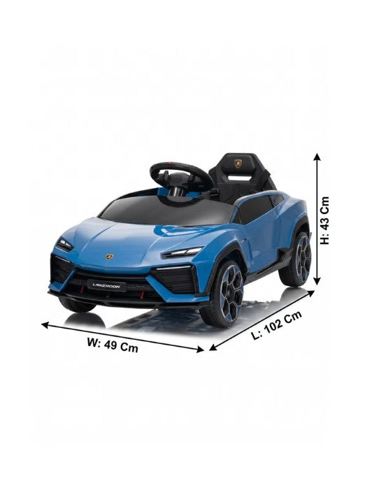 Lamborghini Lanzador Kids Electric Ride-On Car 12V with Leather Seats - Blue
