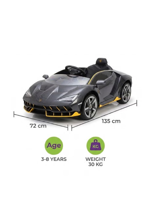 Lamborghini Centenario Ride-On Car  Kids Electric Car with EVA Wheels Leather Seat Remote Control, Grey صورة ثانوية