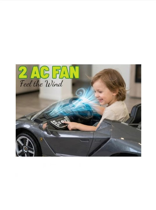 Lamborghini Centenario Ride-On Car  Kids Electric Car with EVA Wheels Leather Seat Remote Control, Grey
