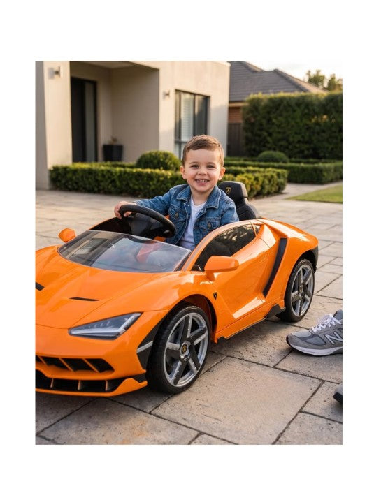 Lamborghini Centenario Ride-On Car 6726R Orange 12V Kids Electric Car with EVA Wheels Leather Seat