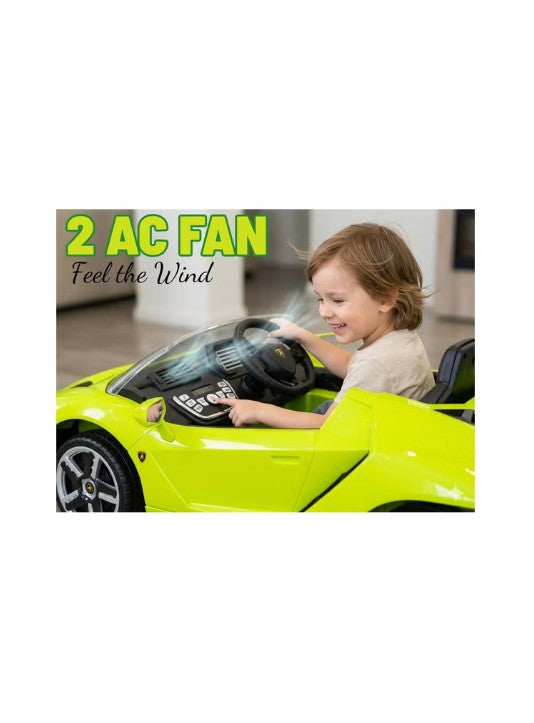 Lamborghini Centenario Ride-On Car 6726R Green 12V Kids Electric Car with EVA Wheels Leather Seat Remote Control