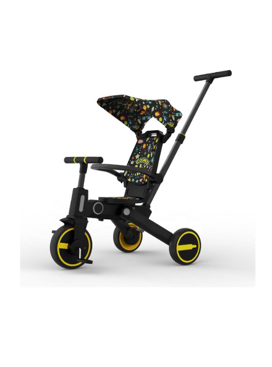 Tricycle LB-111 Yellow for Kids – Sturdy Baby Ride-On Trike with Parent Push Handle, Safety Guard, Comfortable Seat & Storage Basket for Toddlers الصورة الرئيسية