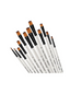 Nylon Artist Brush Set White A6075F Flat 12pcs