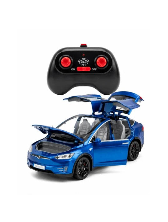 RC Tesla Model X Diecast Remote Control Car 1:22 Scale with Lights & Sound - Asst