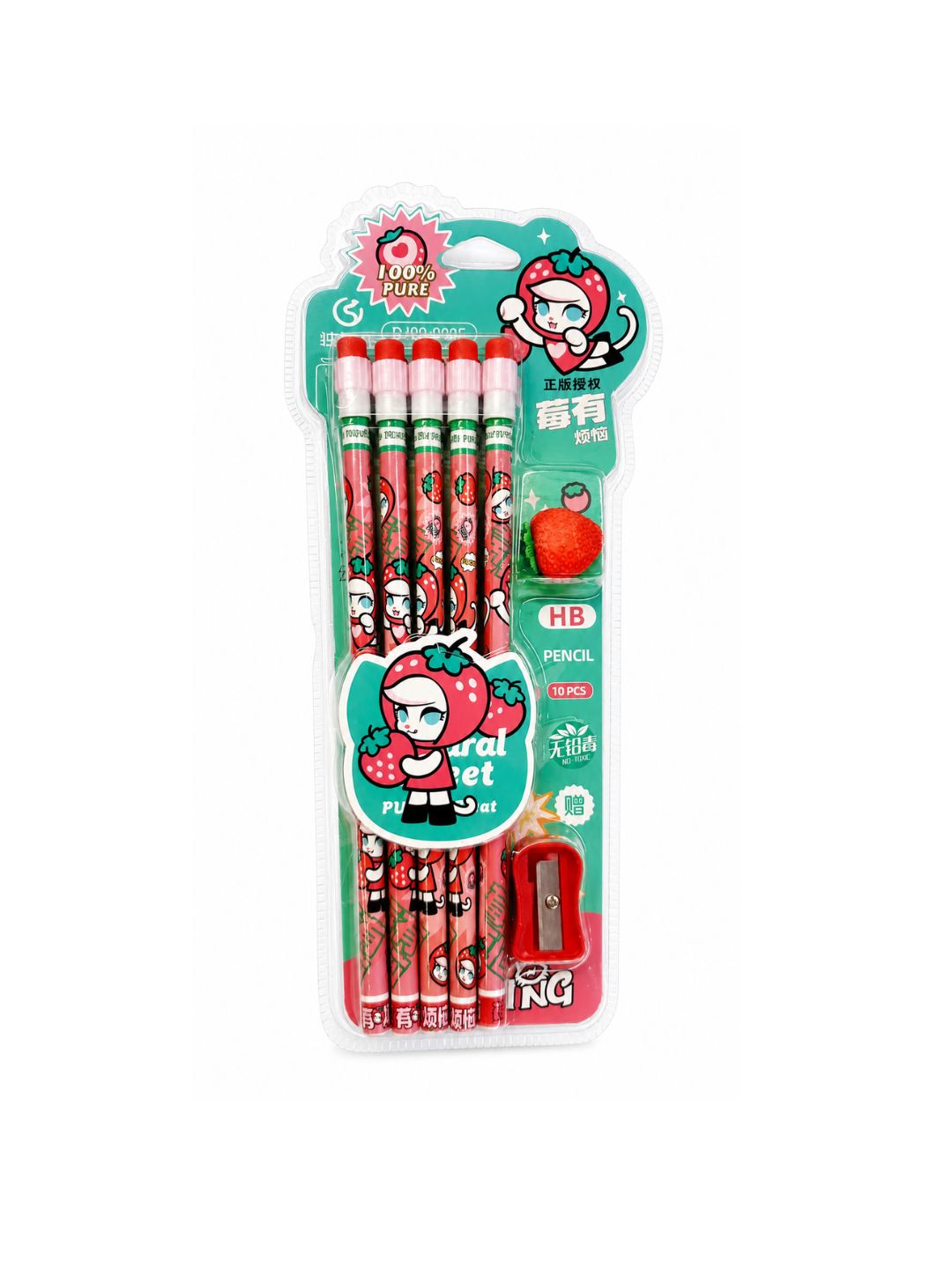Cute Character HB Pencil Set for Kids with Sharpener