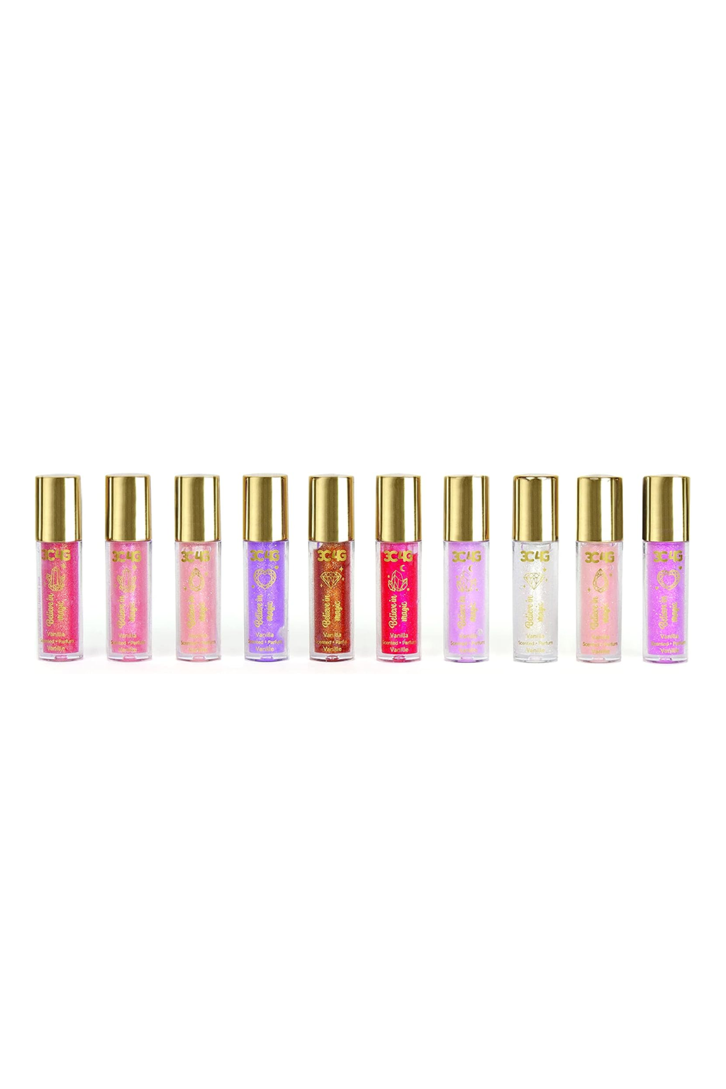 3C4G Pink & Gold Mini Wand Lip Gloss Set 10pk