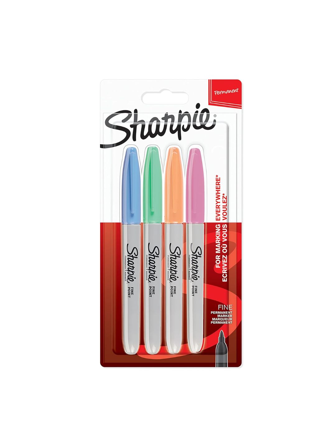 Sharpie Fine Point Permanent Marker Pastel Pack of 4
