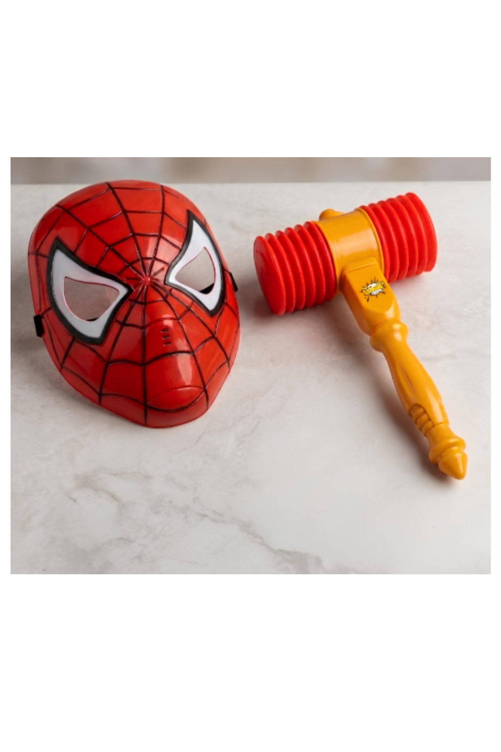 Spiderman Mask & Hammer Set with Cape – Superhero Pretend Play Costume Set FY966 Secondary image