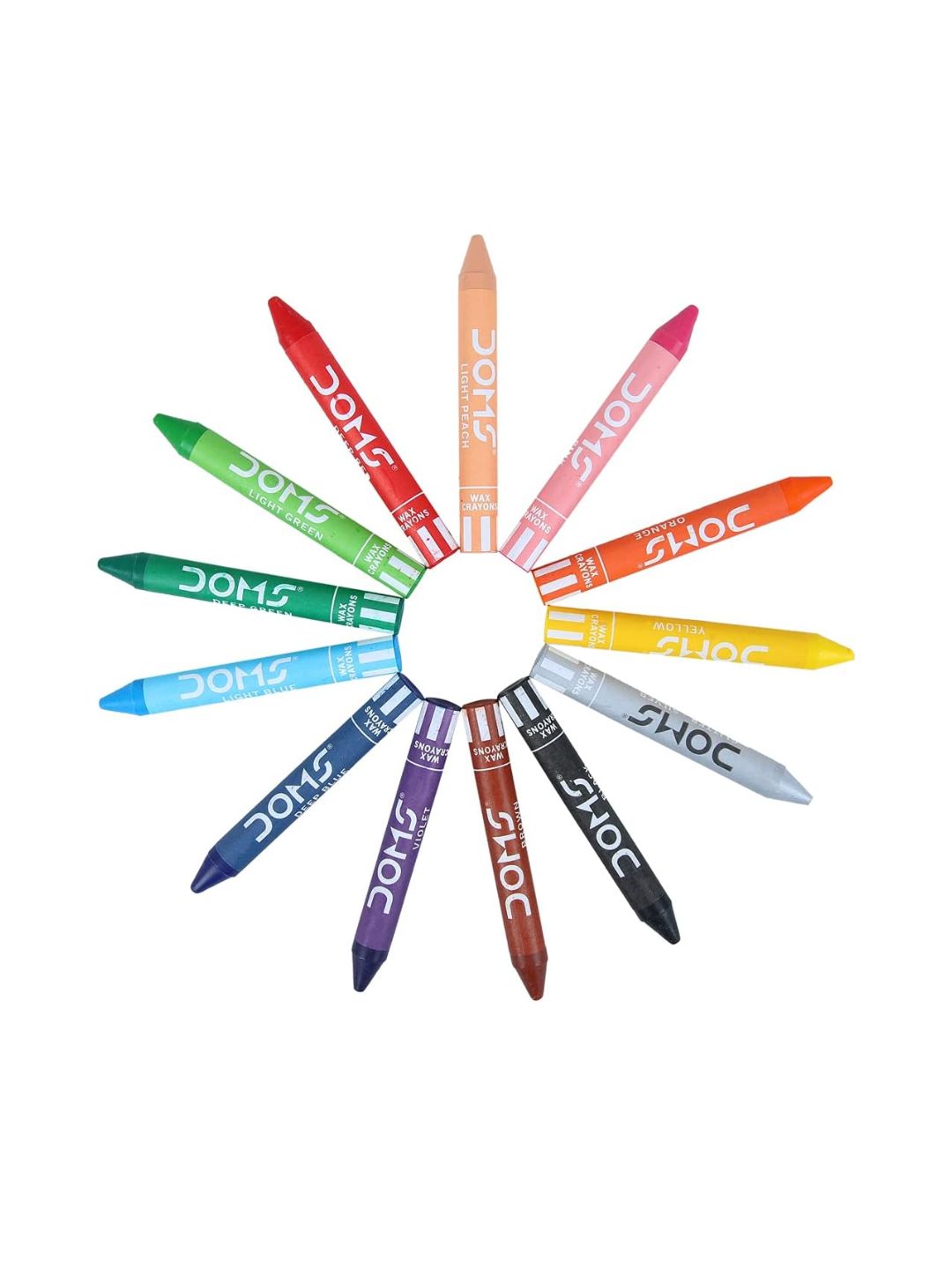 DOMS Non-Toxic Jumbo Wax Crayon Set – 12 Assorted Shades