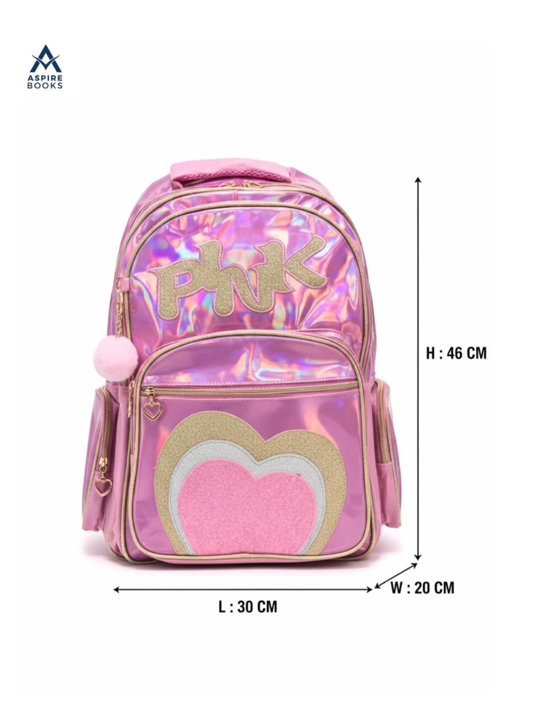 Pink Heart Girls School Backpack Set