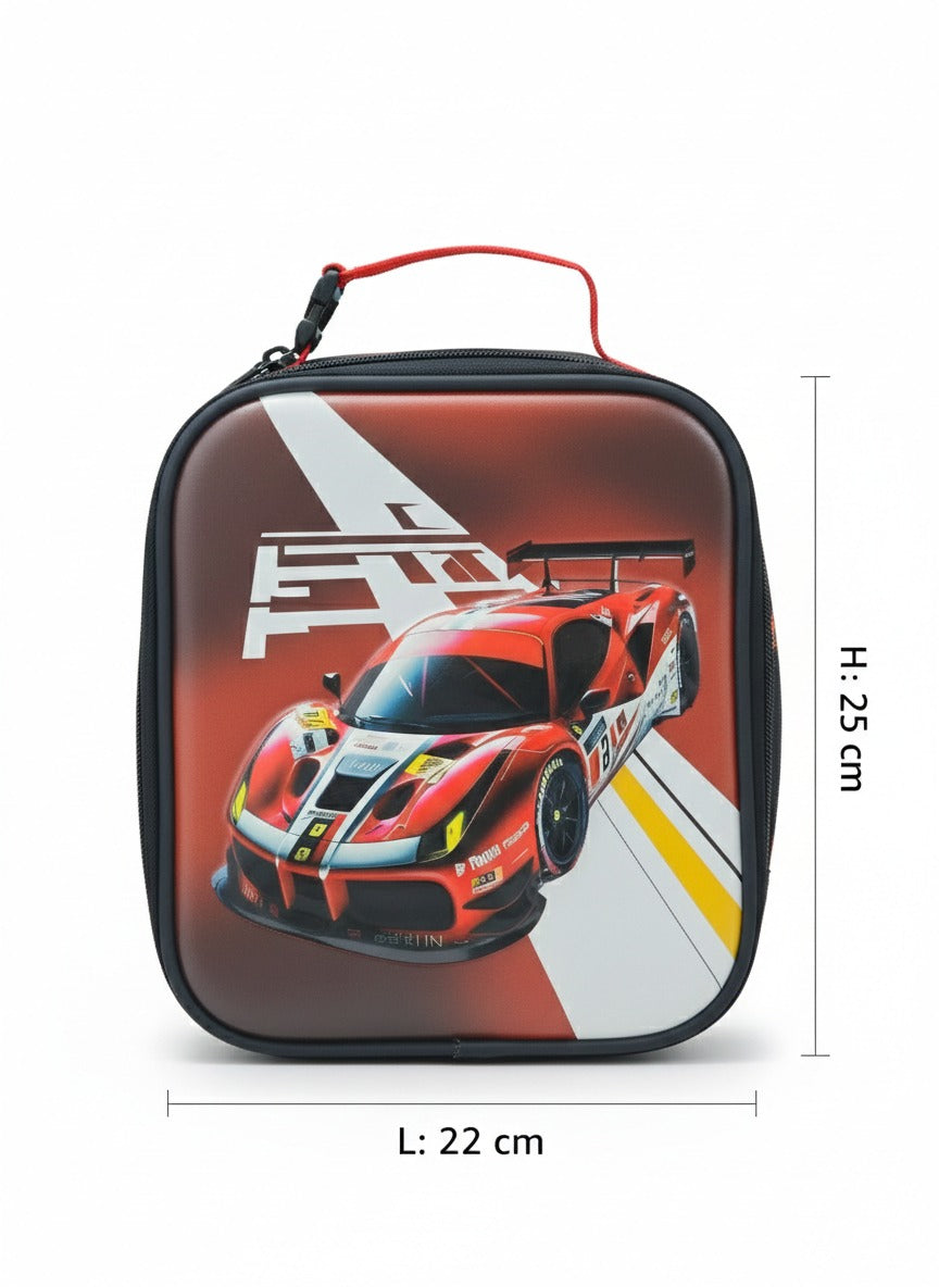 3-in-1 Kids Racing Trolley Backpack Set – Premium School Bag with Lunch Bag & Pencil Case