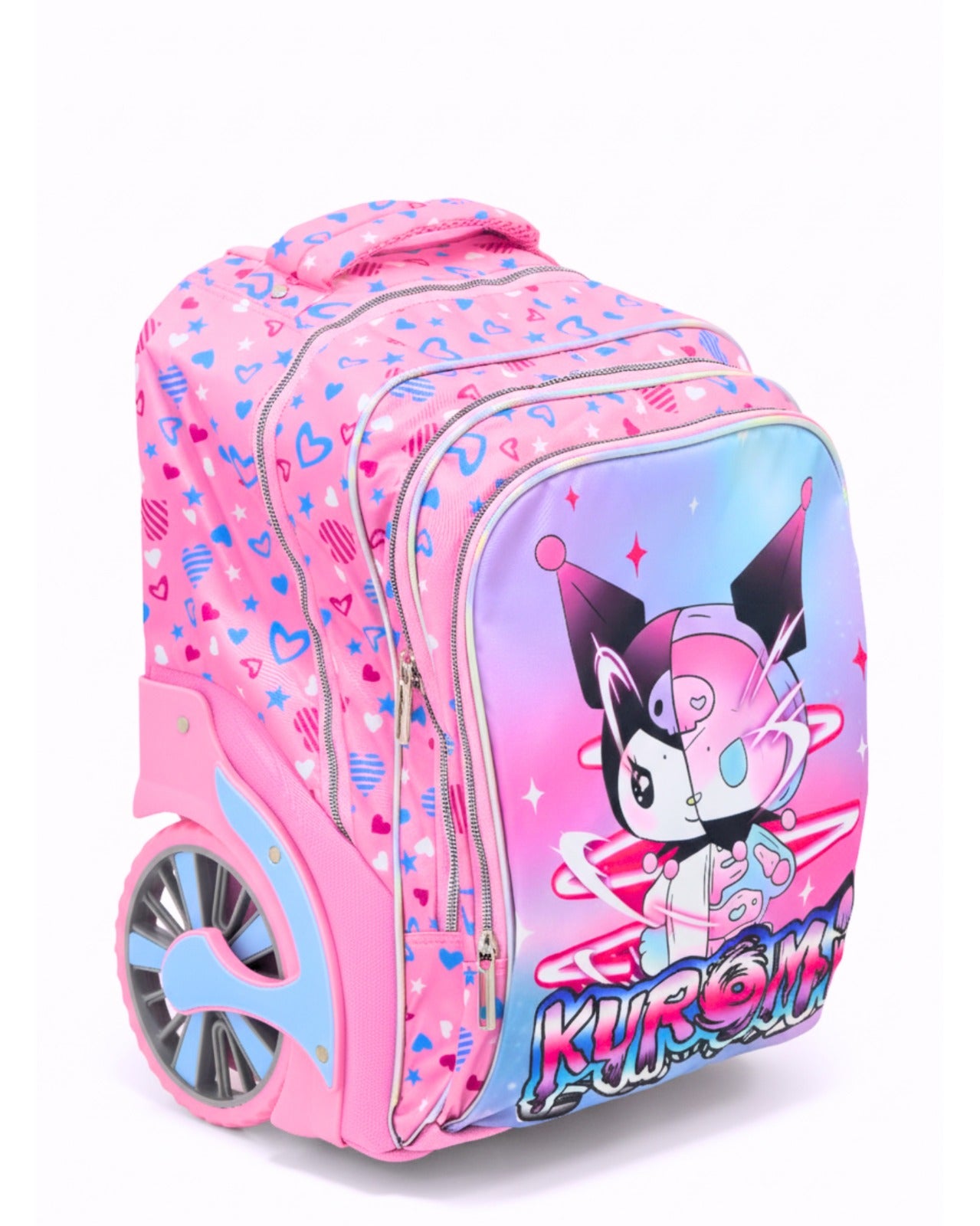3 in 1 Kurumi Trolley Backpack Set, Pink