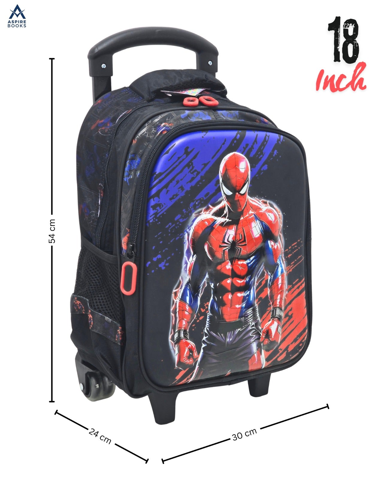 3 in 1 Spider-Man 18″ Rolling School Backpack for Kids – 3-in-1 Trolley Set with Lunch Bag & Pencil Case