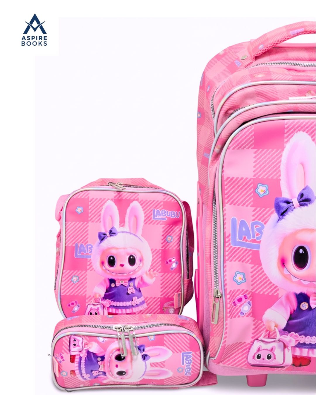 3 in 1 Labubu School Trolley Bag Set