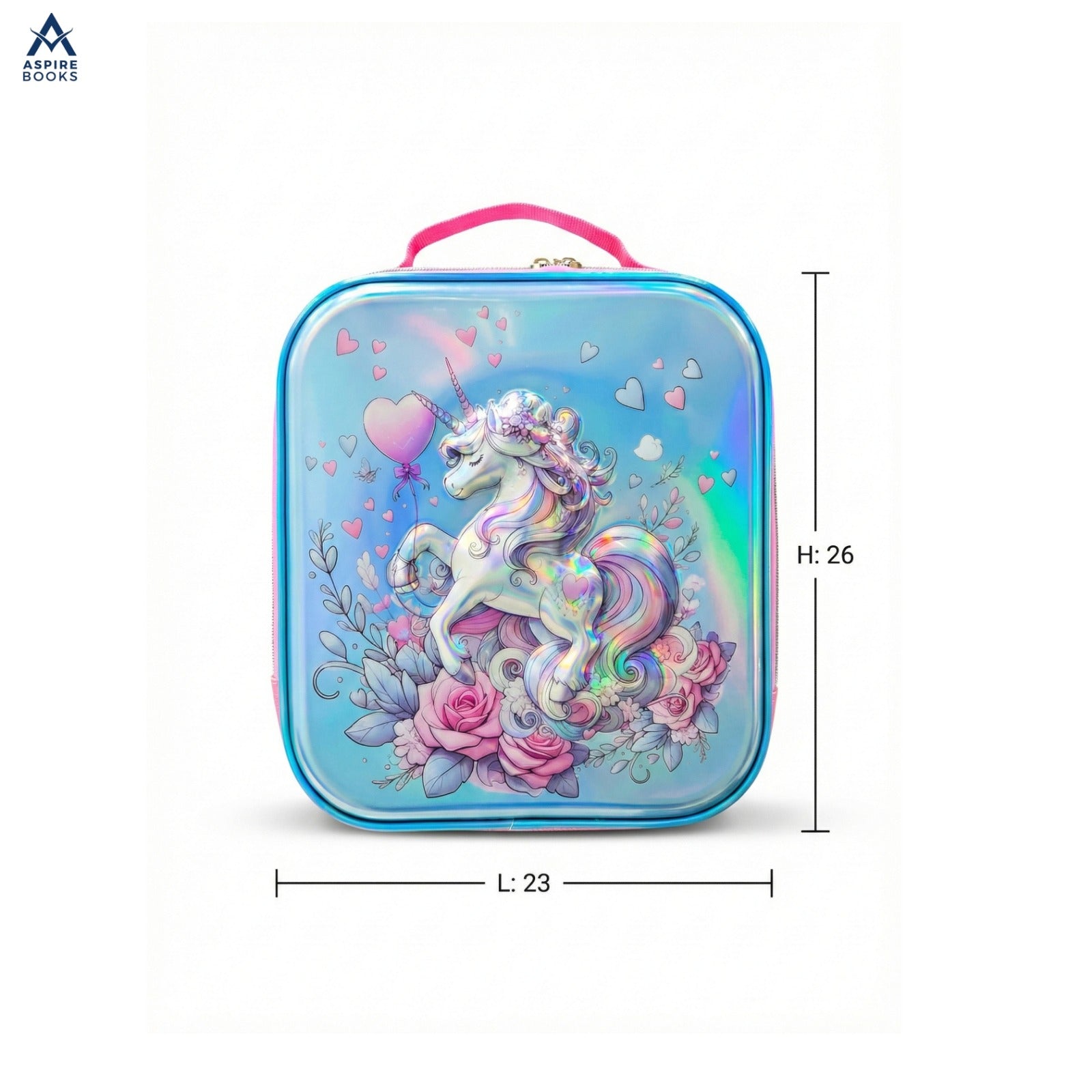 3-in-1 Unicorn Kids School Trolley Bag Set – 18-Inch Rolling Backpack with Lunch Bag & Pencil Case