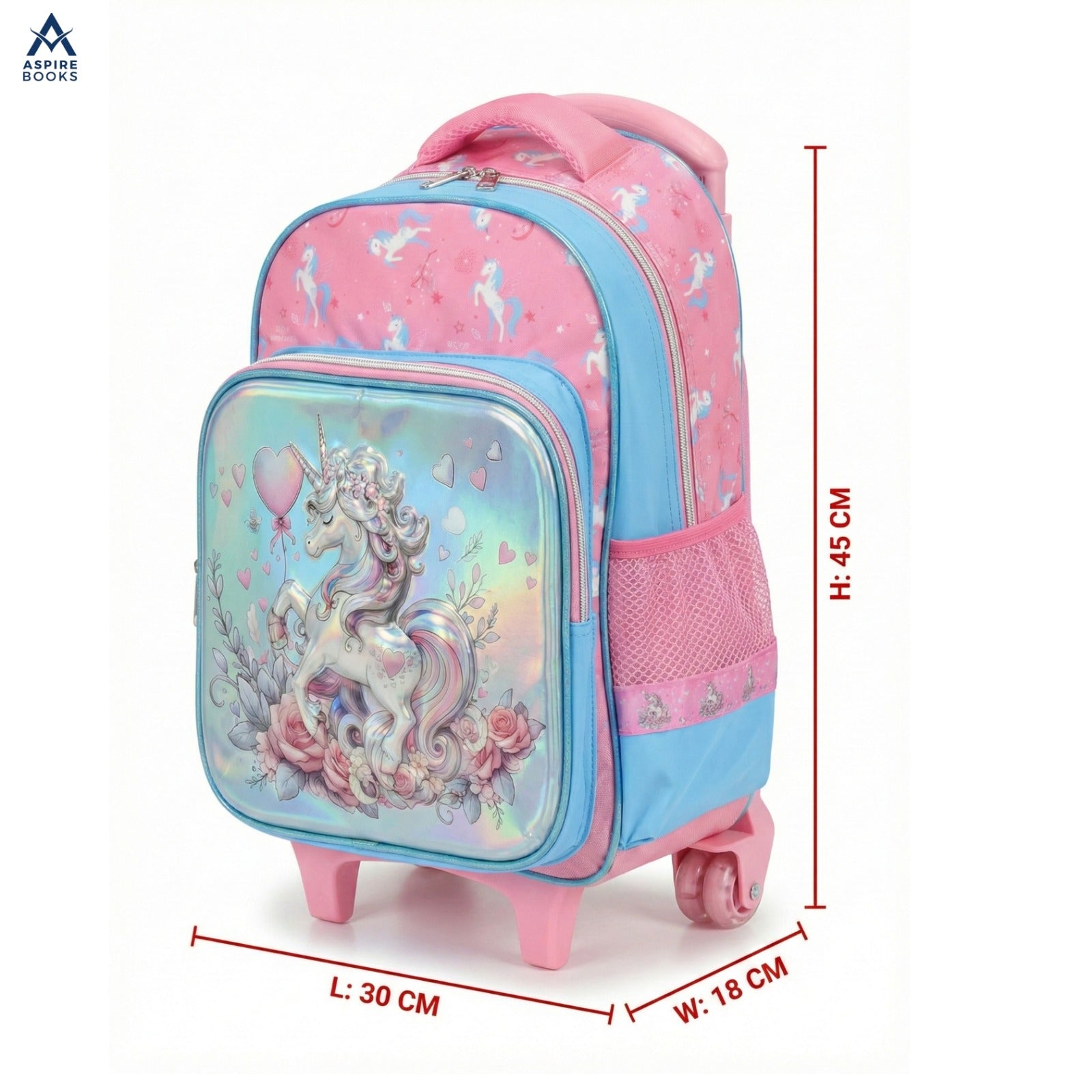 3-in-1 Unicorn Kids School Trolley Bag Set – 18-Inch Rolling Backpack – ASPIRE BOOKS 3-in-1 Unicorn Kids School Trolley Bag Set – 18-Inch Rolling Backpack – ASPIRE BOOKS