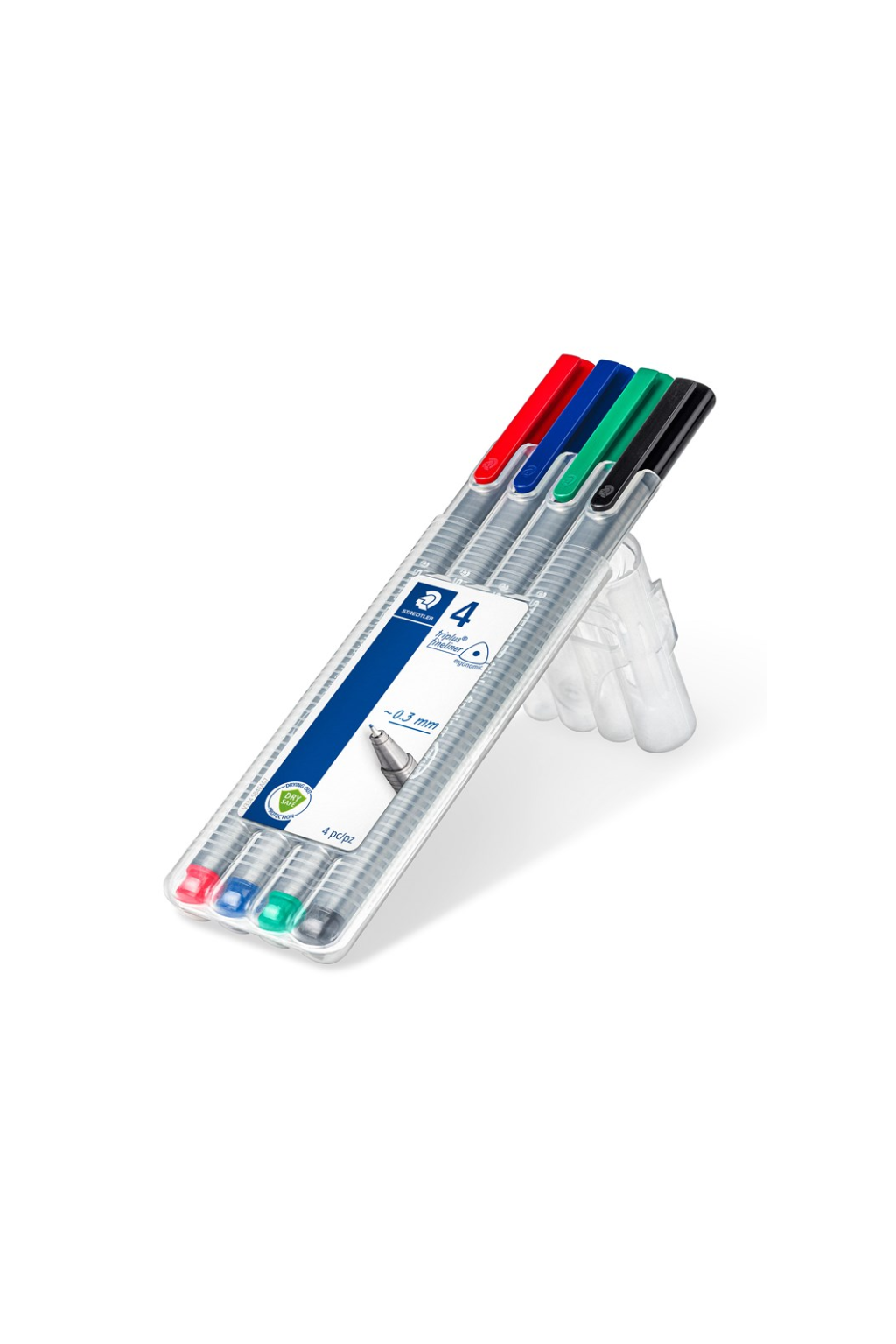 STAEDTLER Triplus Fineliner 334 – 4 Assorted Colours, 0.3 mm, ST-334-SB04