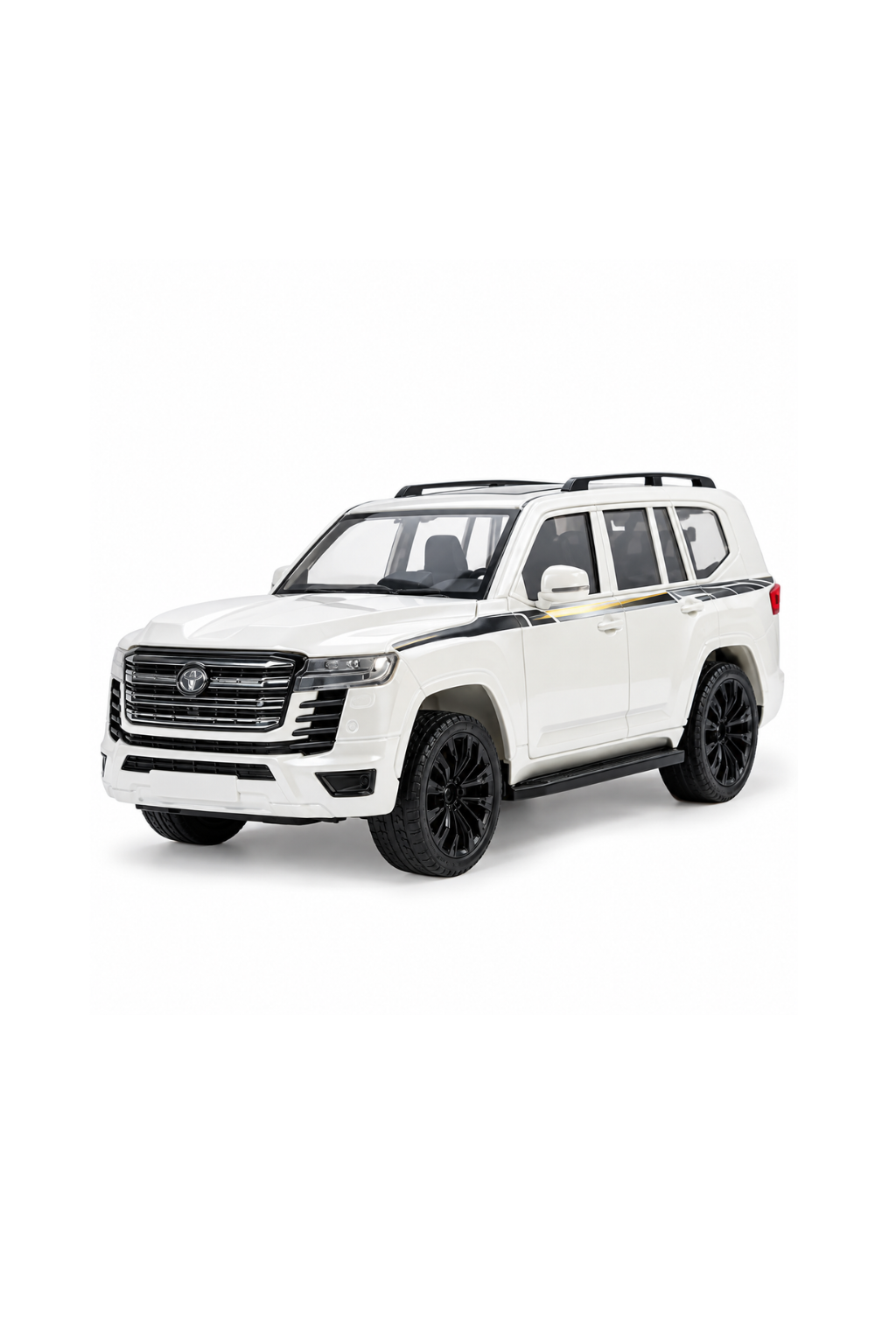 Cross Country RC Toyota Land Cruiser 1:10 Scale Remote Control Car – QX3688-79, White/Brown