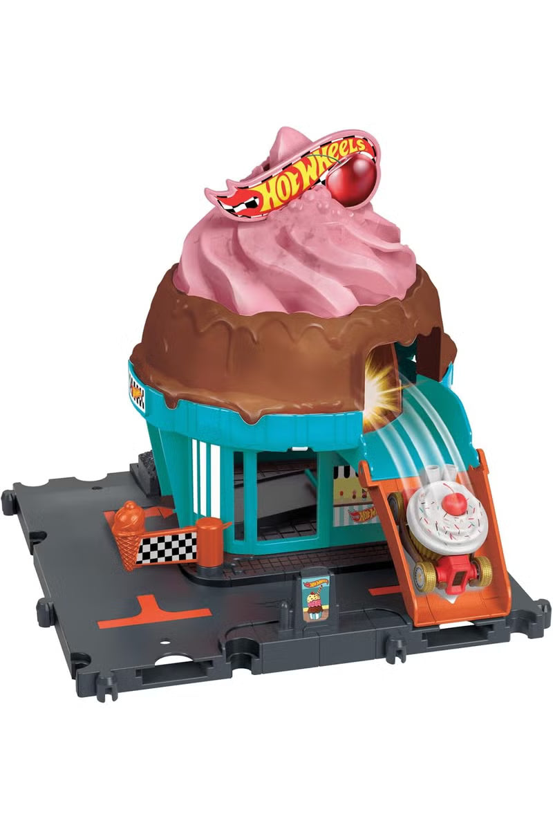Hot Wheels City Downtown Ice Cream Shop Playset HTN77