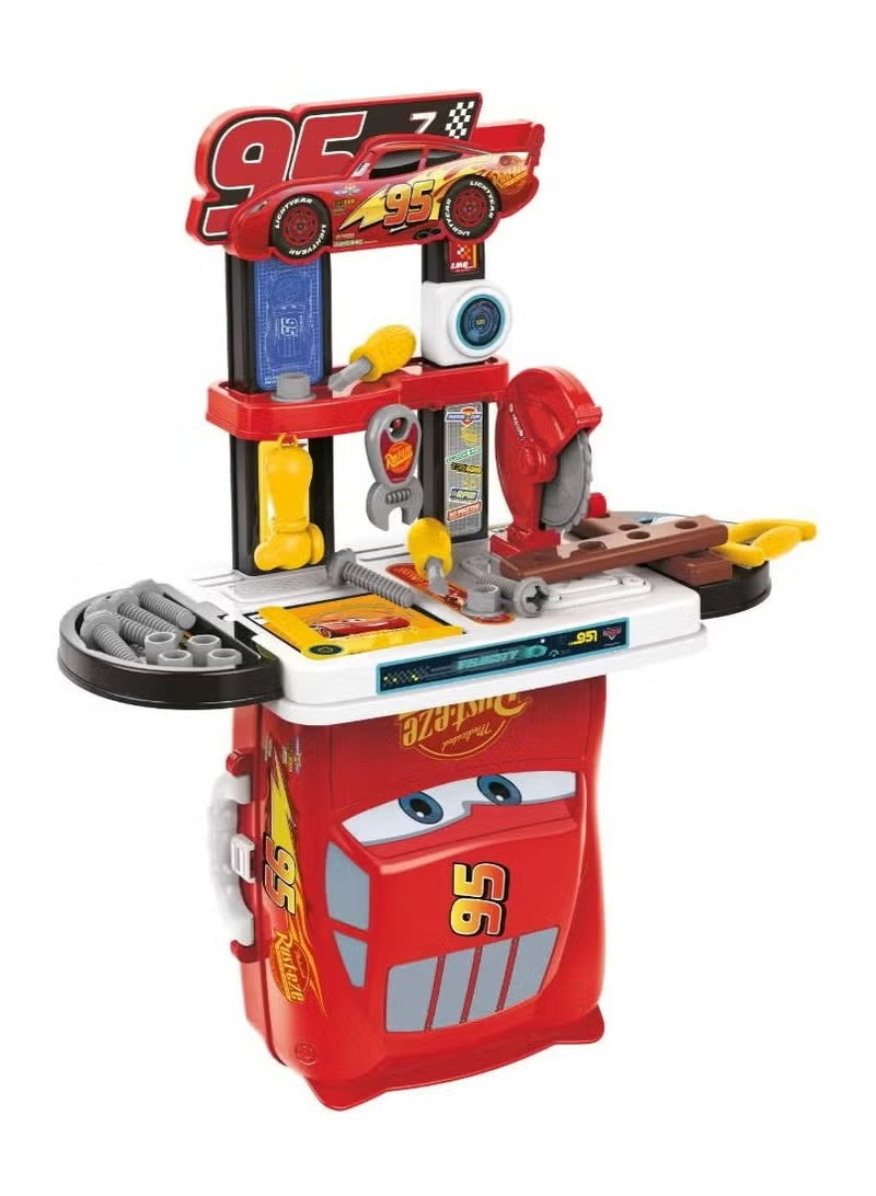 Cars Work Station Play Suitcase Set – Portable Pretend Play Construction Tools Kit