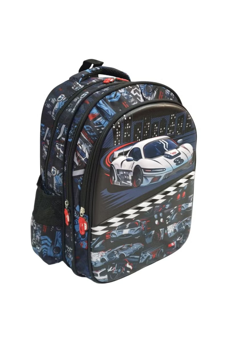 Racing Car 3D School Backpack for Boys – Durable & Spacious