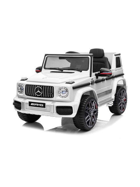 Mercedes-Benz G63 Ride-On Car White | Kids Electric Car with Plastic Wheels & Seat
