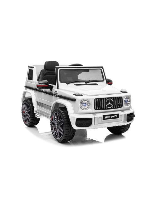 Mercedes-Benz G63 Ride-On Car White | Kids Electric Car with Plastic Wheels & Seat