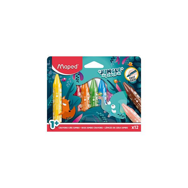 Maped Jungle Fever Jumbo Wax Crayons – 12 Colours