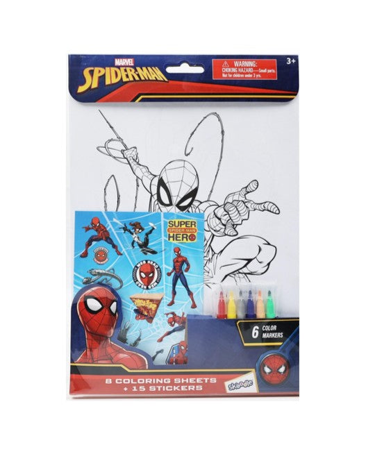 Marvel Spider-Man Coloring Sheets Pack of 2 by Skoodle | Art & Craft Activity Kit | Creative Coloring Fun | Age 3+
