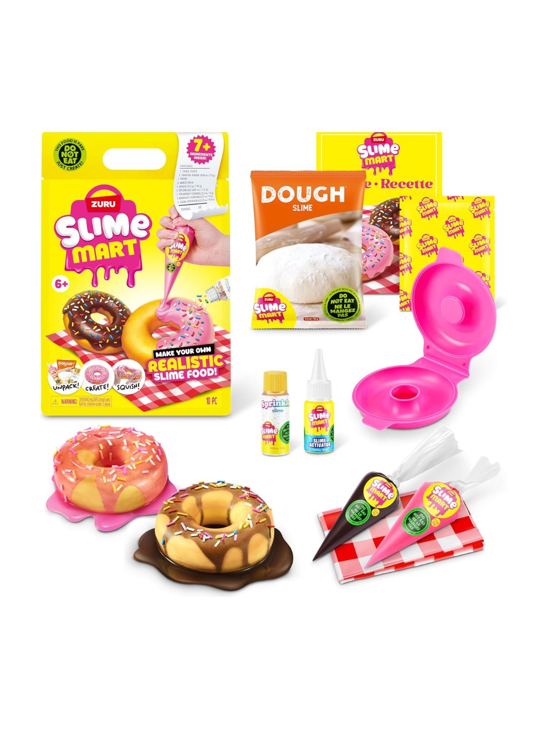 Slime Mart Series 1 Make Your Own Realistic Slime Food! Donut Bag DIY Kit (10 Pieces)