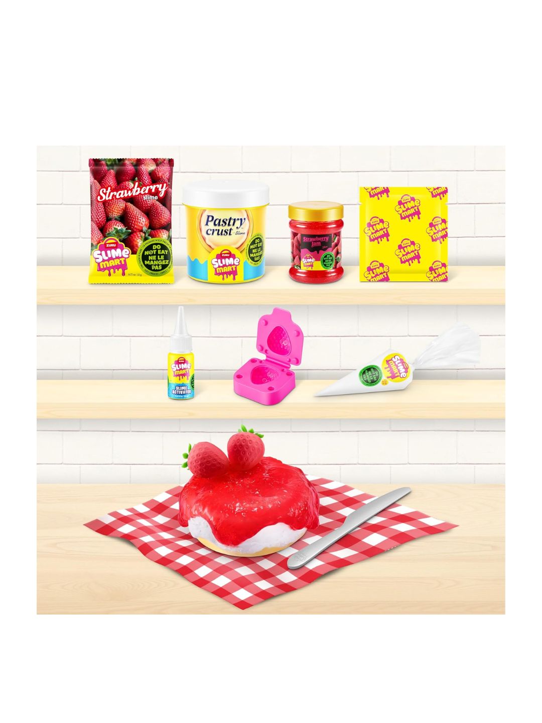 Slime Mart – Small Shopping Bag Dessert, Series 1: Strawberry Cheesecake