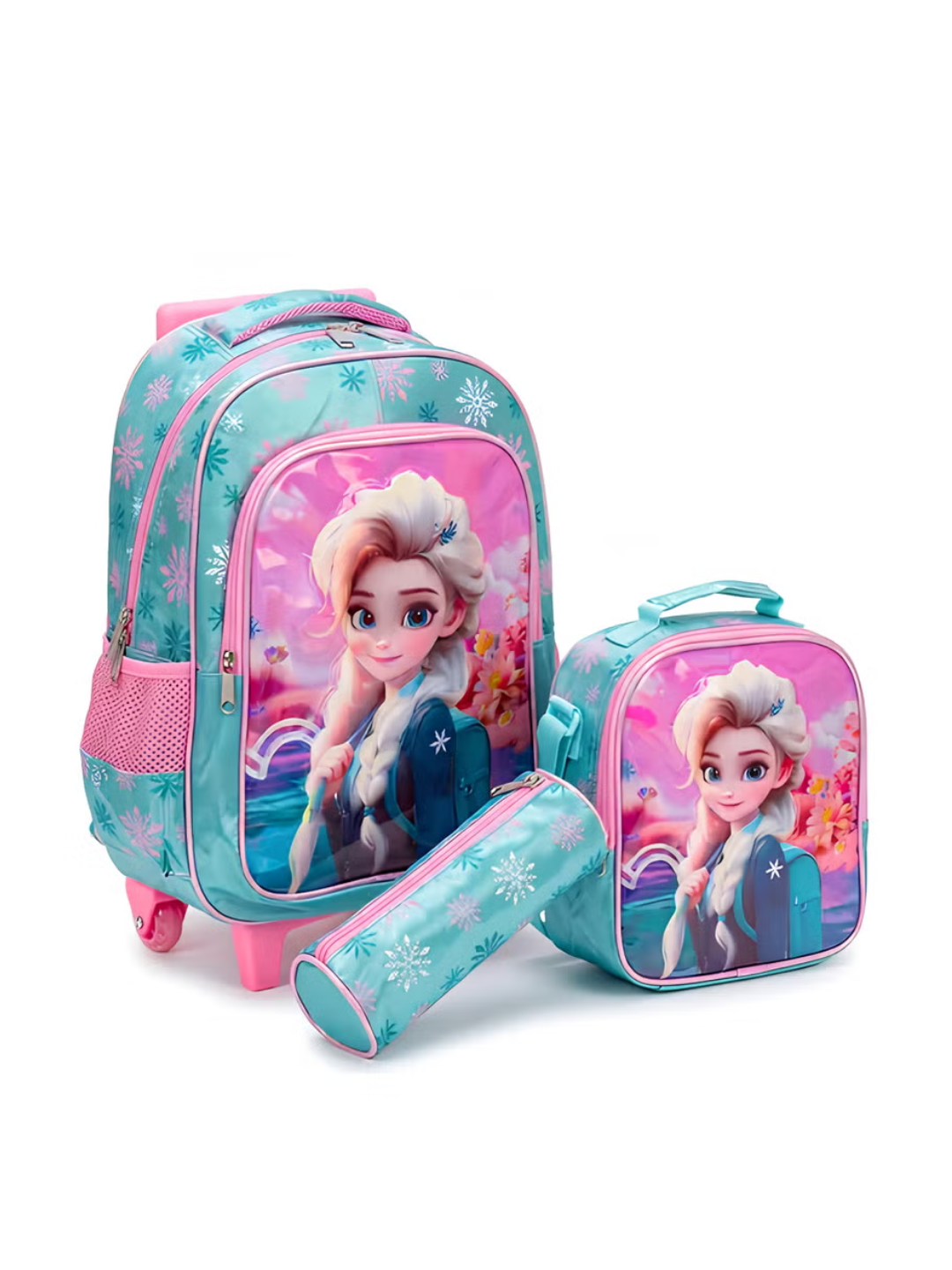 3-in-1 Disney Princess Elsa 16 Inch Trolley Bag – Green
