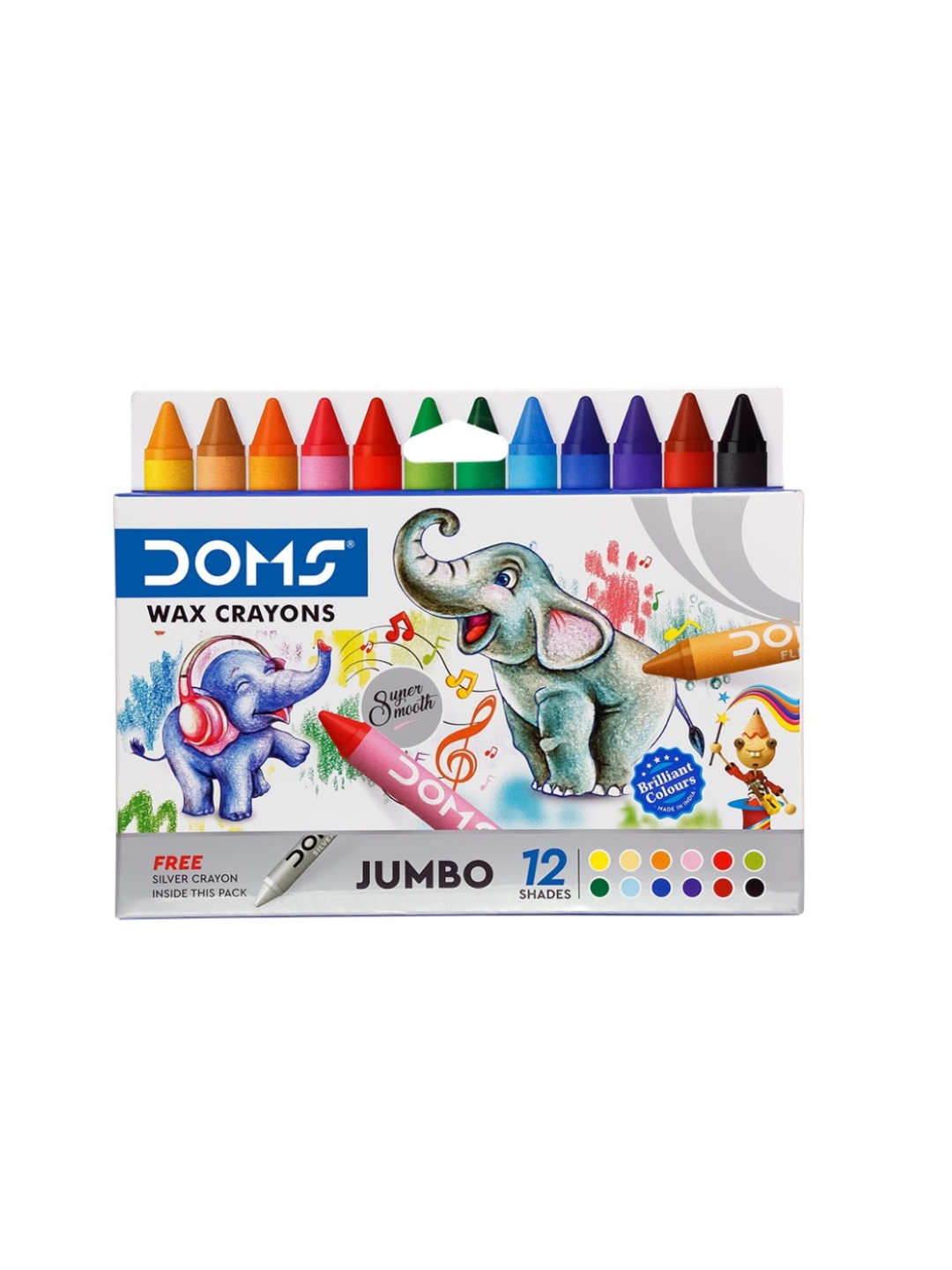 Doms Jumbo Wax Crayons 12 Shades – 3468