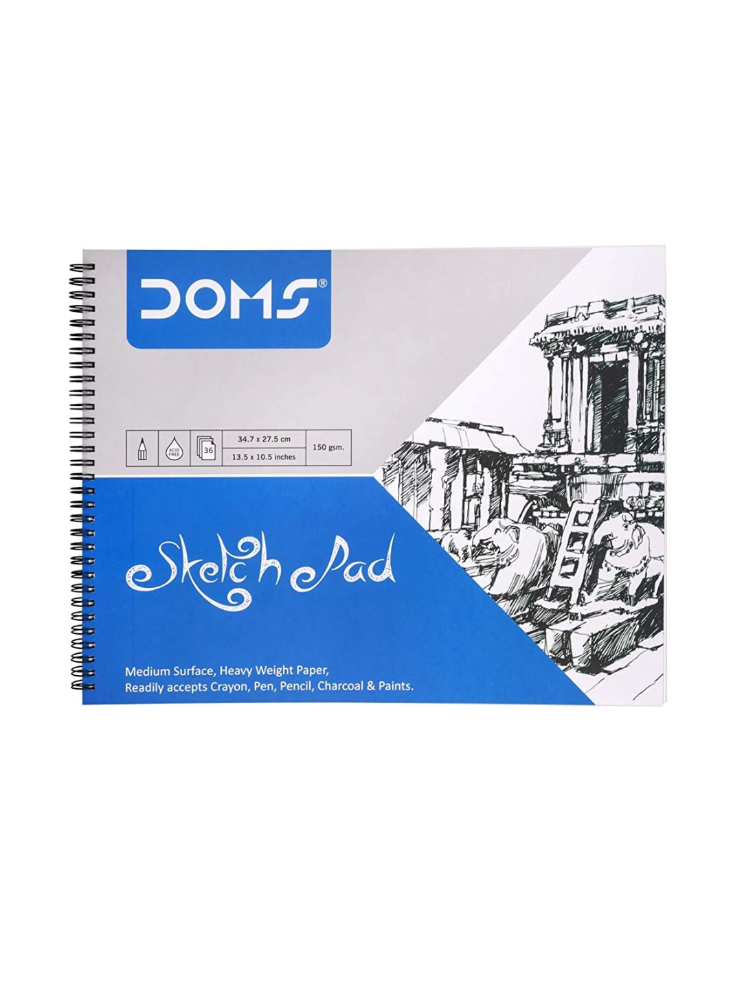 Doms A4 Wiro Sketch Book 36 Sheets / 72 Pages – 7893 Main image