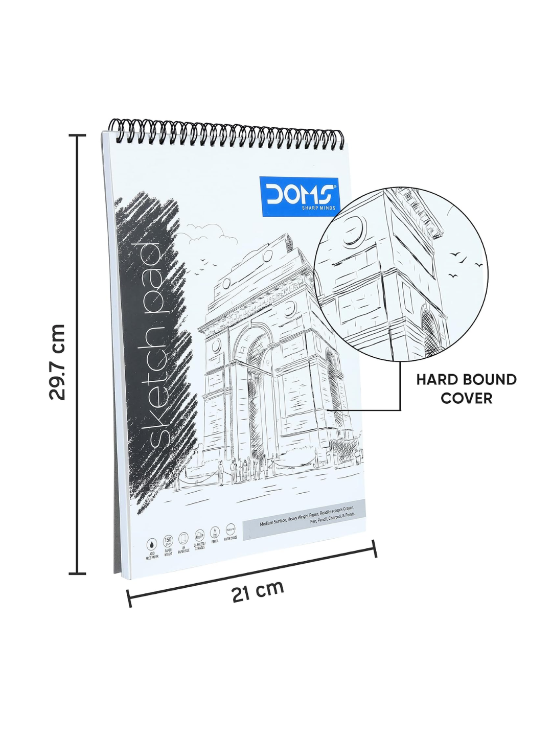 Doms A5 Wiro Sketch Book 36 Sheets / 72 Pages – 8229
