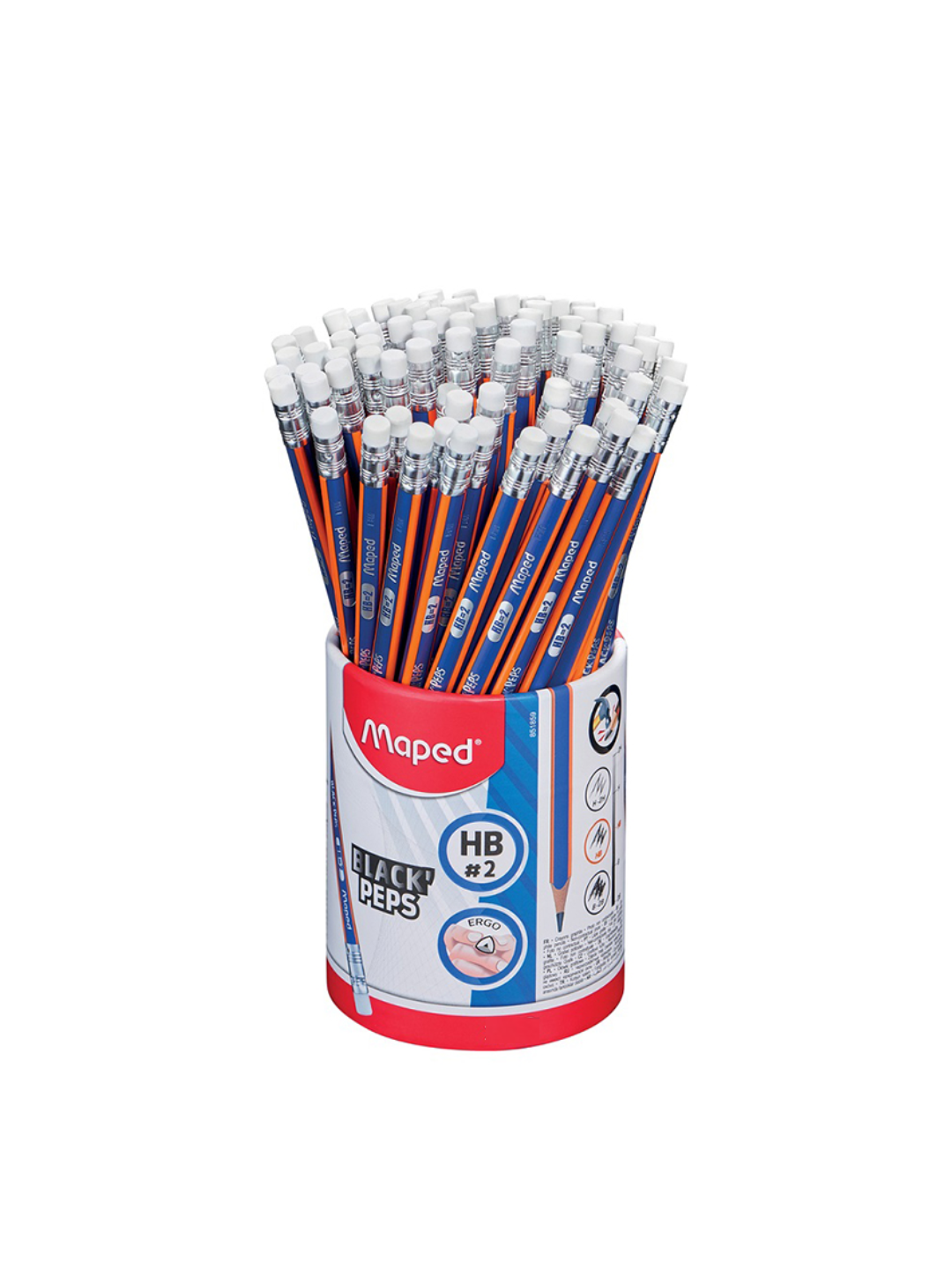 Maped Black'Peps HB Pencils with Eraser 50 Pieces MD-852902