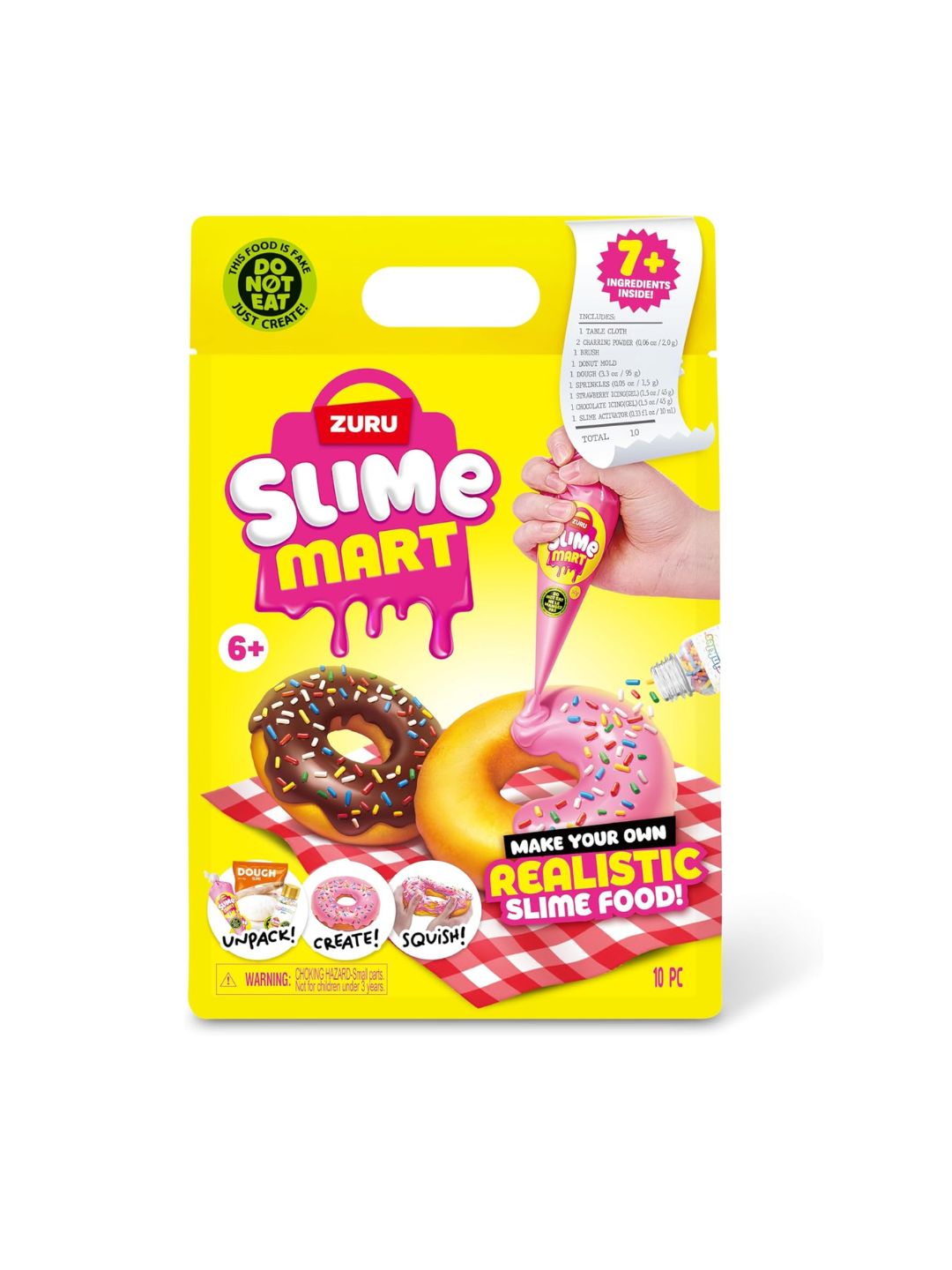 Slime Mart Series 1 Make Your Own Realistic Slime Food! Donut Bag DIY Kit (10 Pieces)