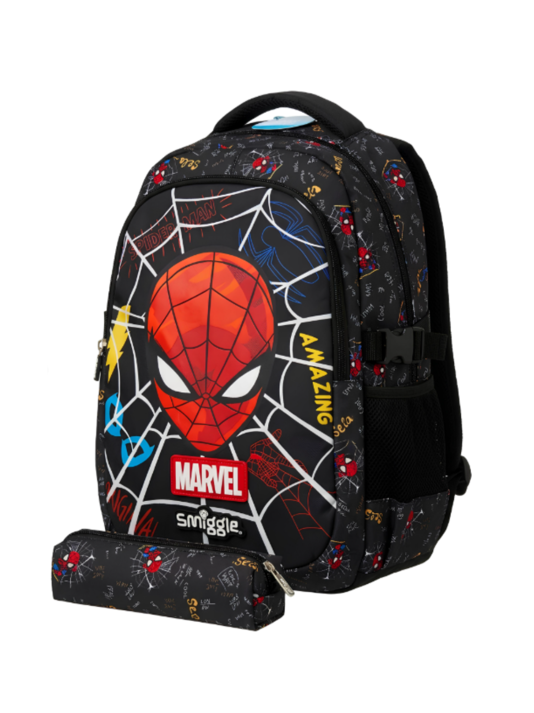 Smiggle 2-Piece Spider-Man Classic Backpack Set – Black