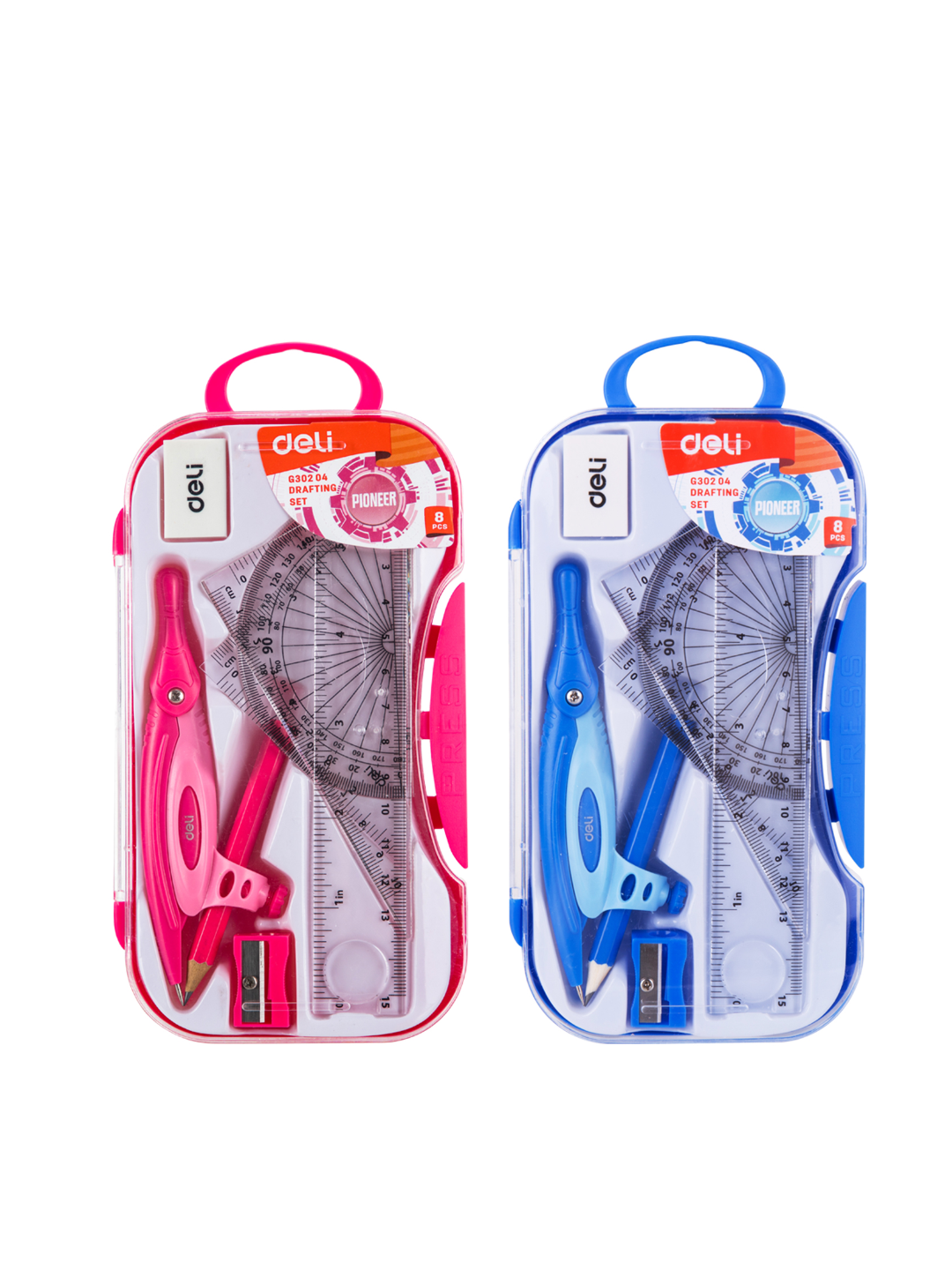 Deli Mathematical Instrument Set 8 Pieces with Pencil – EG30204 - Asst الصورة الرئيسية